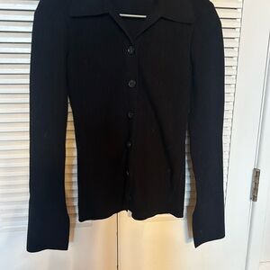 Frame Denim Black Ribbed Knit cardigan